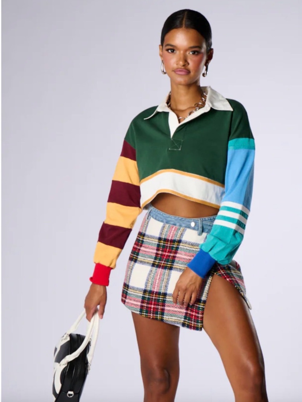 AKIRA Label Lucky Me Lucky You Mini Skirt Plaid Size S